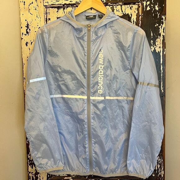 New Balance Light Blue Windbreaker Jacket - Picture 1 of 14